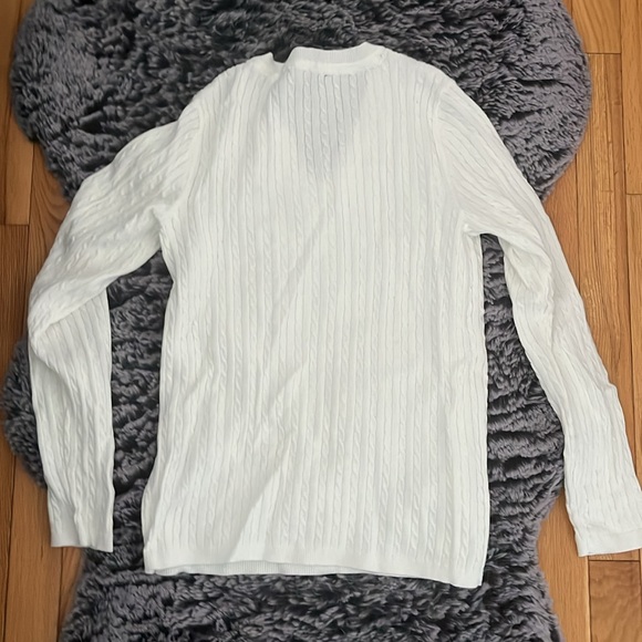 Tommy hilfiger v-neck cable knit white sweater - Picture 4 of 6